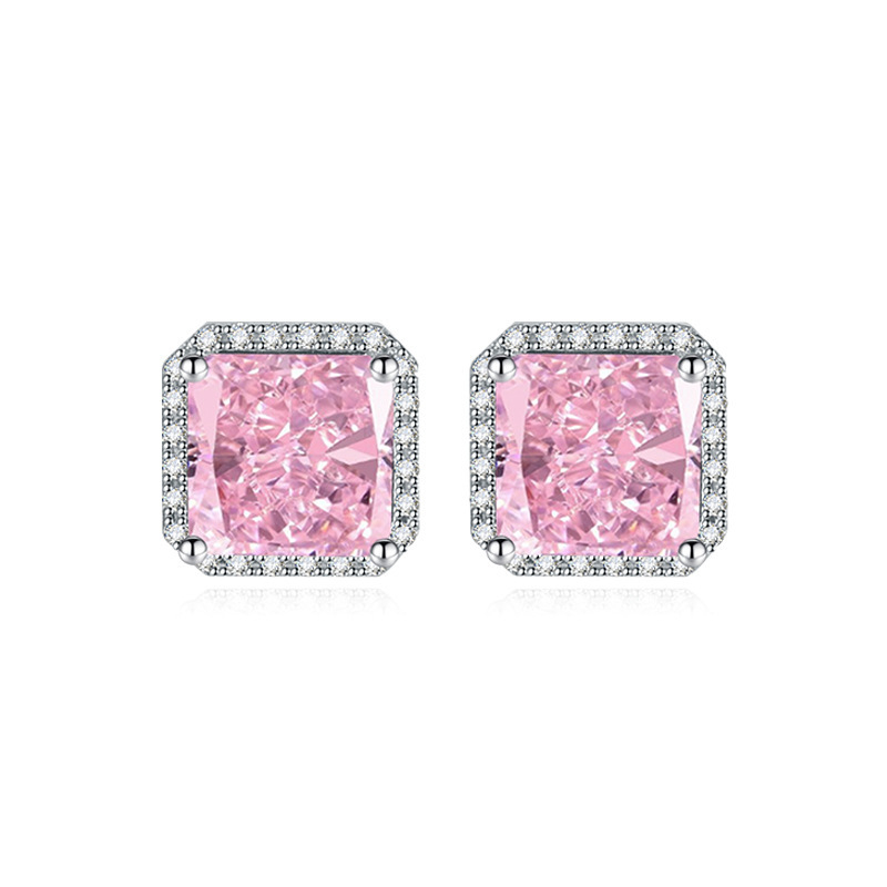 Bakrene naušnice s kubičnim cirkonijem, geometrijski dizajn, čelične ušne igle, lagani luksuz za žene