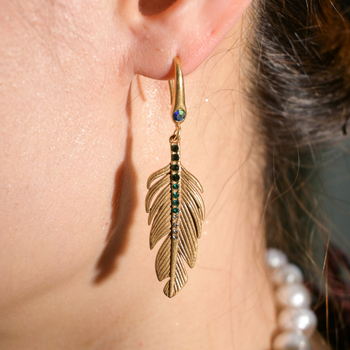 Naušnice u retro stilu od legure s elektroplatiranom površinom, model G1115ED.