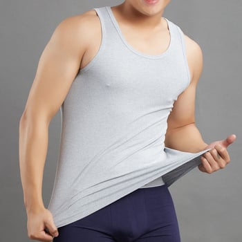 Ανδρικό αμάνικο τοπ - αναπνεύσιμο, εφαρμοστό, Πολυεστέρας 90-95%, στρογγυλή λαιμόκοψη, Καλοκαίρι 2024