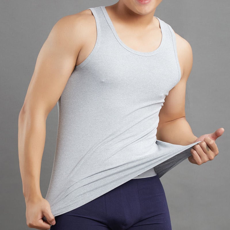 Ανδρικό αμάνικο τοπ - αναπνεύσιμο, εφαρμοστό, Πολυεστέρας 90-95%, στρογγυλή λαιμόκοψη, Καλοκαίρι 2024