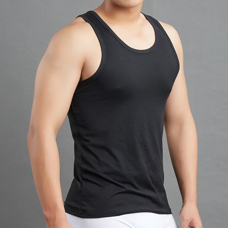 Ανδρικό αμάνικο τοπ - αναπνεύσιμο, εφαρμοστό, Πολυεστέρας 90-95%, στρογγυλή λαιμόκοψη, Καλοκαίρι 2024