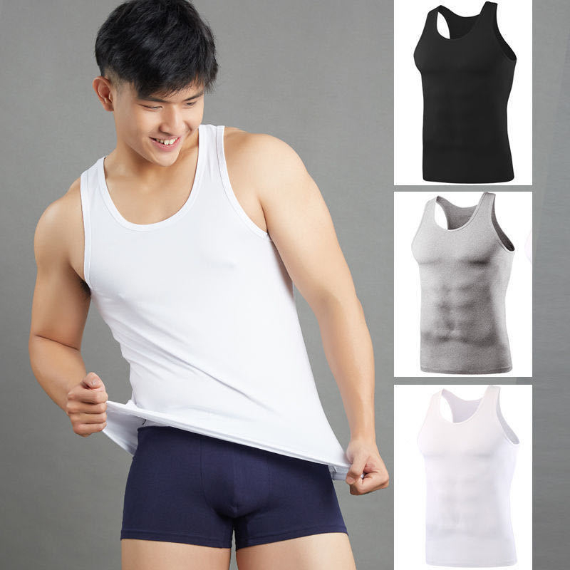 Ανδρικό αμάνικο τοπ - αναπνεύσιμο, εφαρμοστό, Πολυεστέρας 90-95%, στρογγυλή λαιμόκοψη, Καλοκαίρι 2024