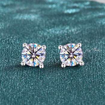 Moissanite naušnice, srebro S925, geometrijski oblik, dijamantno rezanje, težina oko 1,1 g