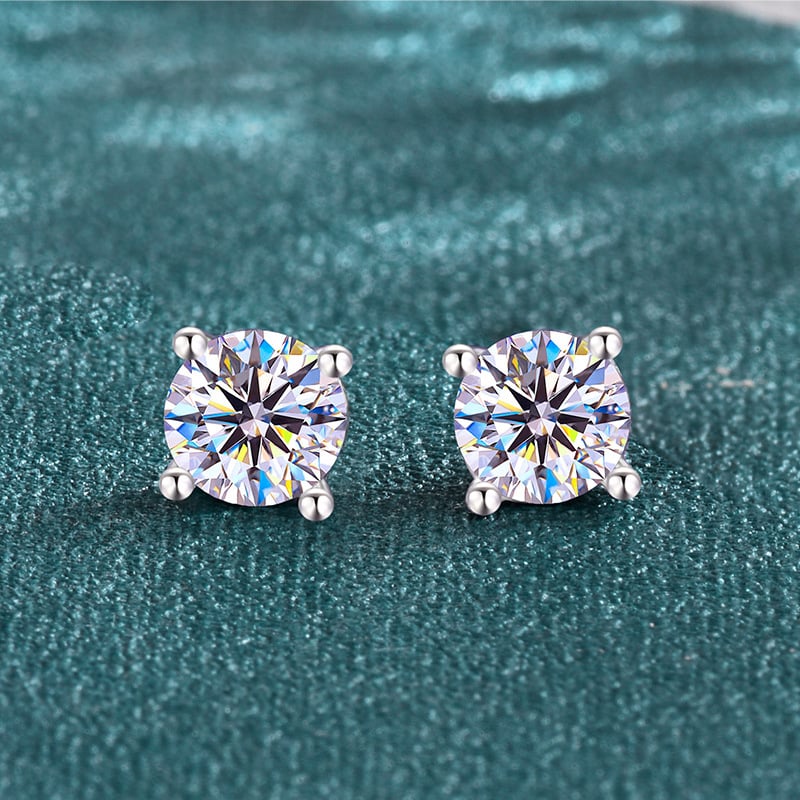 Moissanite naušnice, srebro S925, geometrijski oblik, dijamantno rezanje, težina oko 1,1 g