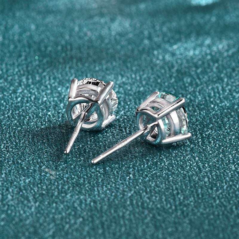 Moissanite naušnice, srebro S925, geometrijski oblik, dijamantno rezanje, težina oko 1,1 g