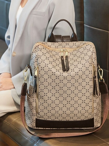Gulizi ženski ruksak, velik kapacitet, crossbody nošenje, PVC, zatvarač, unutarnji džep s džepom za mobitel