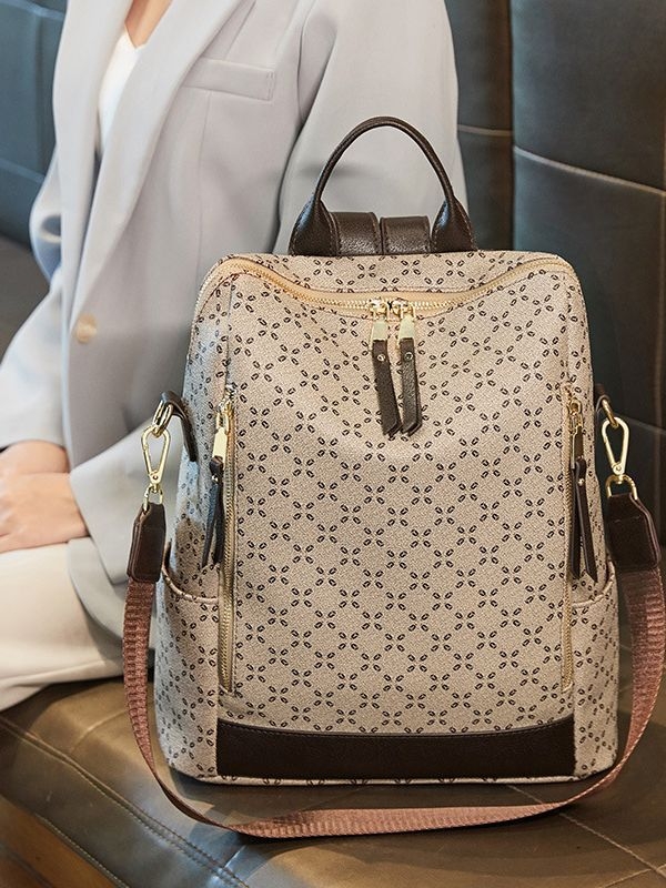 Gulizi ženski ruksak, velik kapacitet, crossbody nošenje, PVC, zatvarač, unutarnji džep s džepom za mobitel