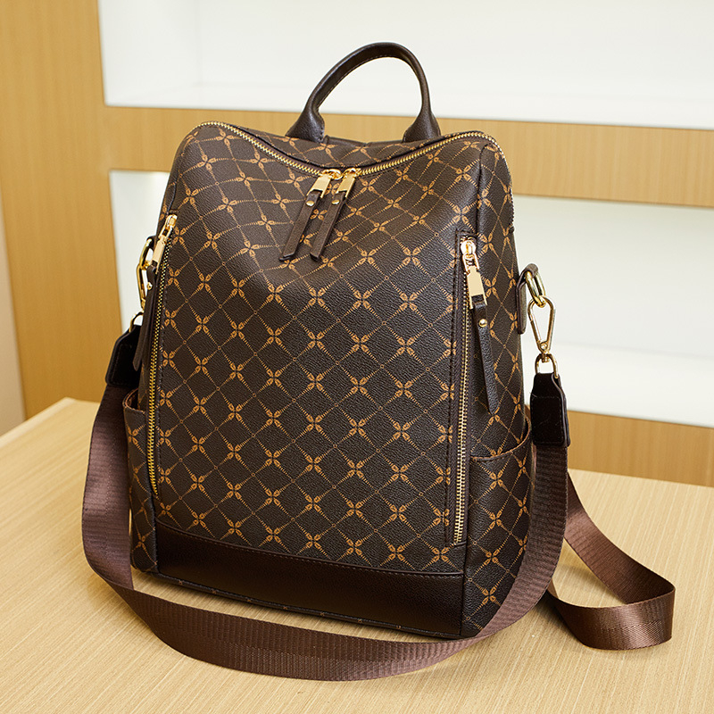 Gulizi ženski ruksak, velik kapacitet, crossbody nošenje, PVC, zatvarač, unutarnji džep s džepom za mobitel