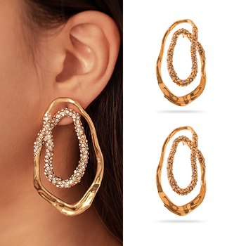 Naušnice - geometrijski dizajn, legura, elektroplatirano, čelične igle