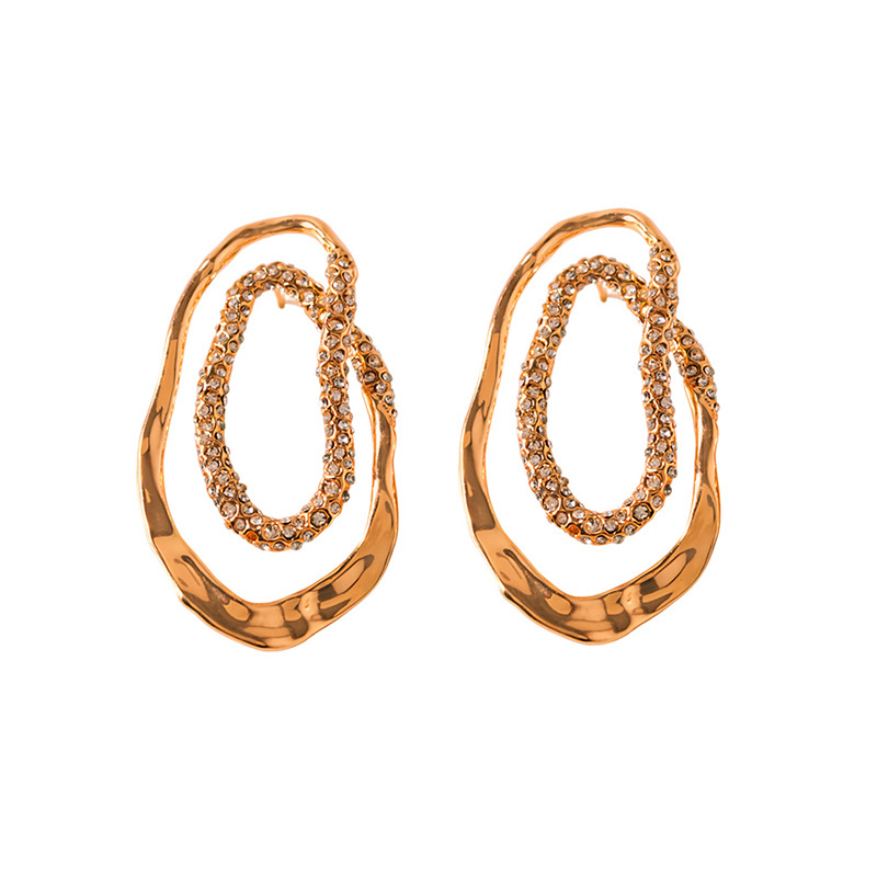 Naušnice - geometrijski dizajn, legura, elektroplatirano, čelične igle