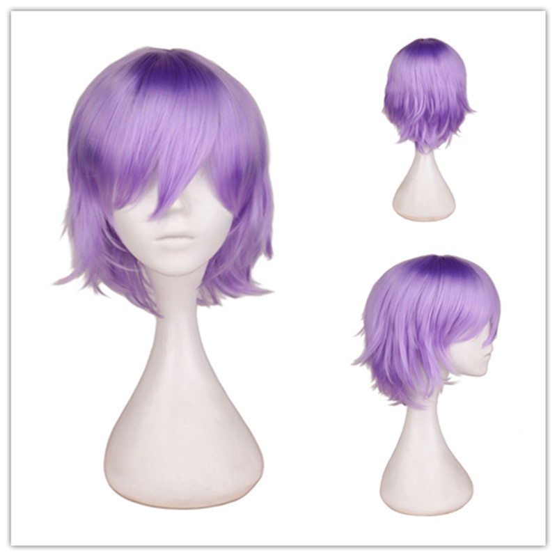 Cosplay perika, model ZK-H029, vlakna otporna na temperaturu, kratka kovrčava frizura s kosim šiškama, može se bojiti