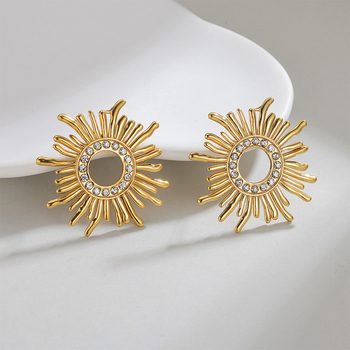 Chenxi Ékszerek Rozsdamentes acél geometriai formájú fülbevalók, magas minőségű, uniszex, elektroplakált felület