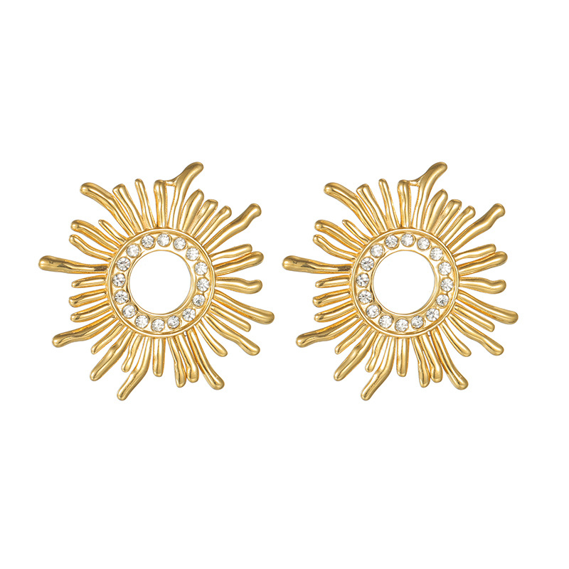 Chenxi Ékszerek Rozsdamentes acél geometriai formájú fülbevalók, magas minőségű, uniszex, elektroplakált felület