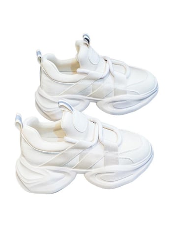 Женски обувки Dad Shoes със вътрешно повдигане, горнище от телешки велур, PU дебела подметка, връзки, височина на тока 6–8 см