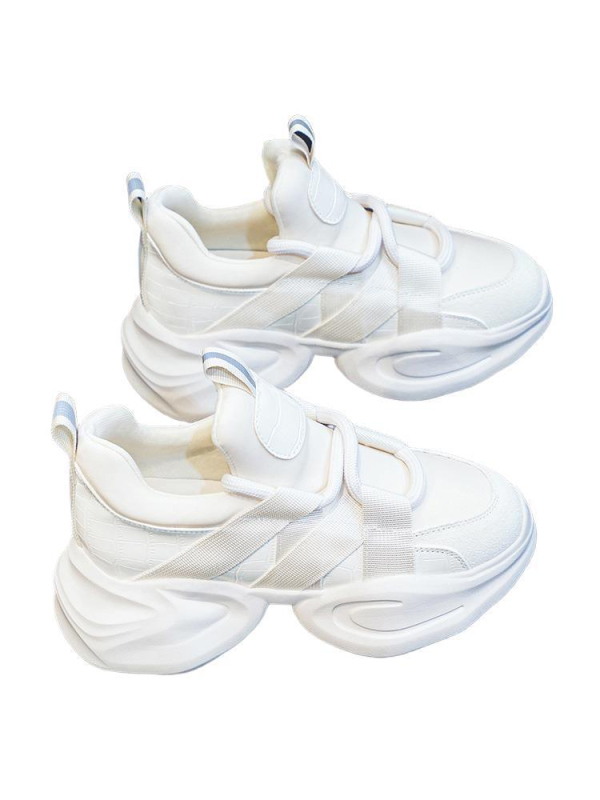 Женски обувки Dad Shoes със вътрешно повдигане, горнище от телешки велур, PU дебела подметка, връзки, височина на тока 6–8 см