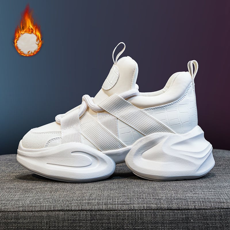 Женски обувки Dad Shoes със вътрешно повдигане, горнище от телешки велур, PU дебела подметка, връзки, височина на тока 6–8 см