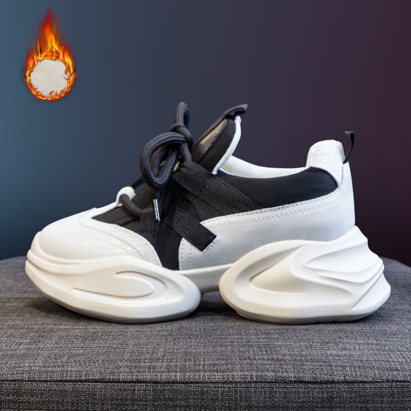 Женски обувки Dad Shoes със вътрешно повдигане, горнище от телешки велур, PU дебела подметка, връзки, височина на тока 6–8 см