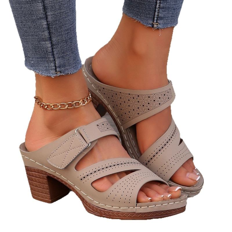 Női PU szandál hal alakú orr, wedge sarok, Leisure stílus, PU felső rész és talp, vastag talp, 2025 tavasz