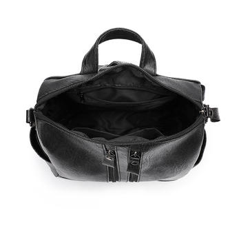 Női PU hátizsák, városi minimalist stílus, nagy kapacitás, zipzáras nyitás, belső zipzáras zseb