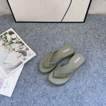 Ženske jelly sandale s debelom platformom, PVC gornji dio, Herringbone uzorak, oblik prstiju Herrickway
