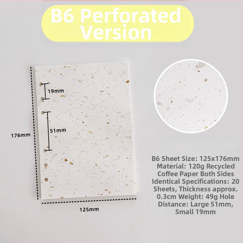 Vnútorná strana pre voľný list – recyklovaný kávový papier; import: Nie; IP povolenie: Nie