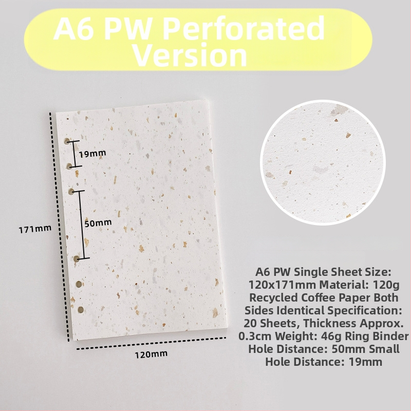 Vnútorná strana pre voľný list – recyklovaný kávový papier; import: Nie; IP povolenie: Nie