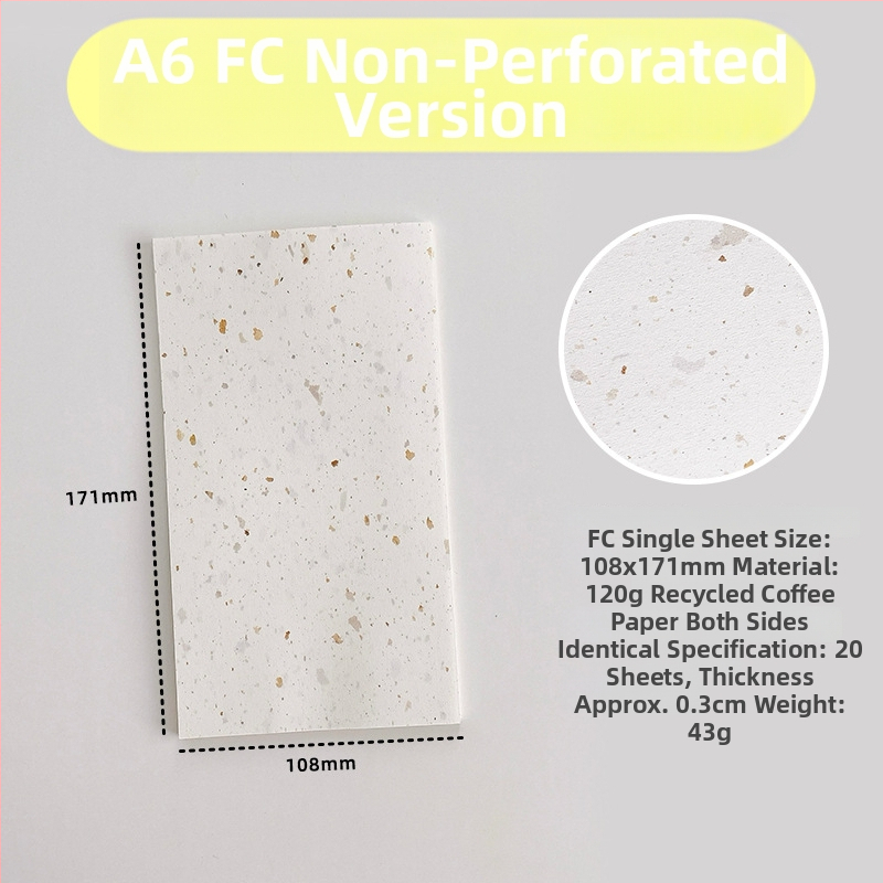 Vnútorná strana pre voľný list – recyklovaný kávový papier; import: Nie; IP povolenie: Nie