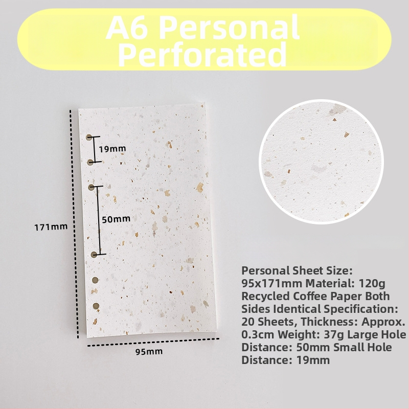 Vnútorná strana pre voľný list – recyklovaný kávový papier; import: Nie; IP povolenie: Nie