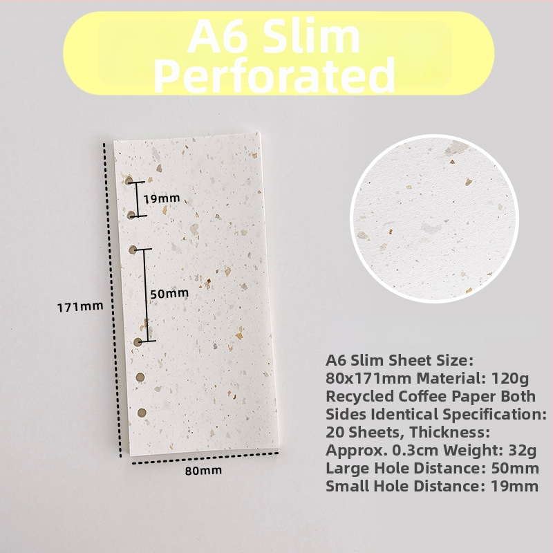 Vnútorná strana pre voľný list – recyklovaný kávový papier; import: Nie; IP povolenie: Nie