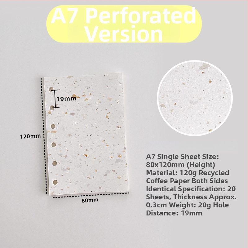 Vnútorná strana pre voľný list – recyklovaný kávový papier; import: Nie; IP povolenie: Nie