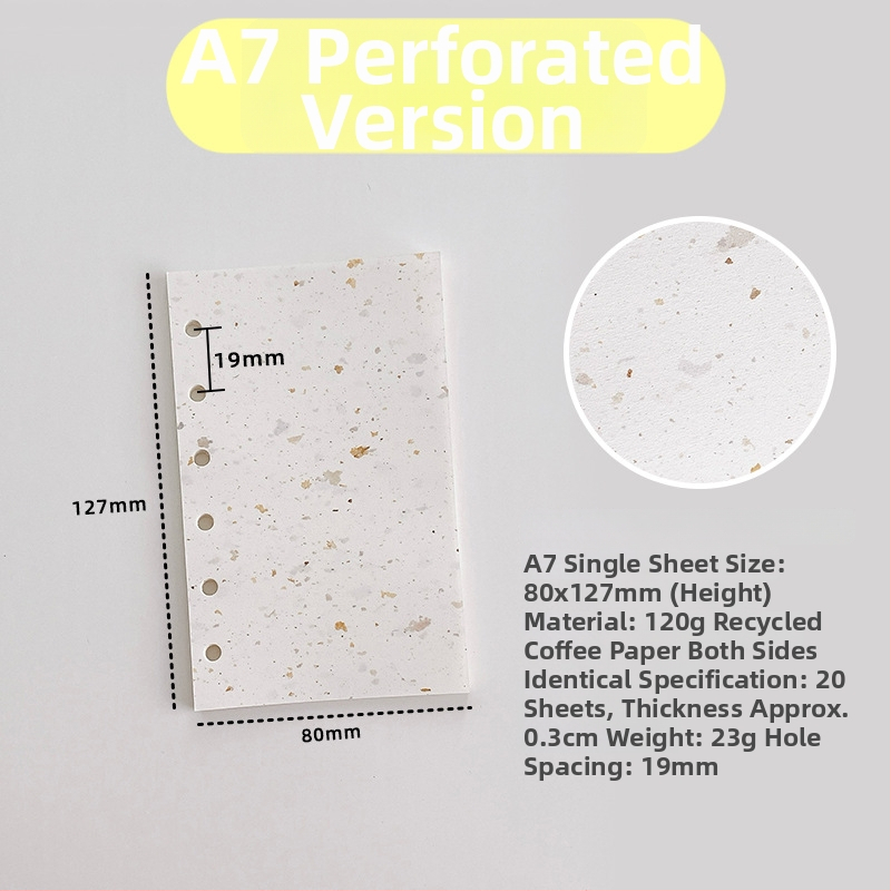 Vnútorná strana pre voľný list – recyklovaný kávový papier; import: Nie; IP povolenie: Nie