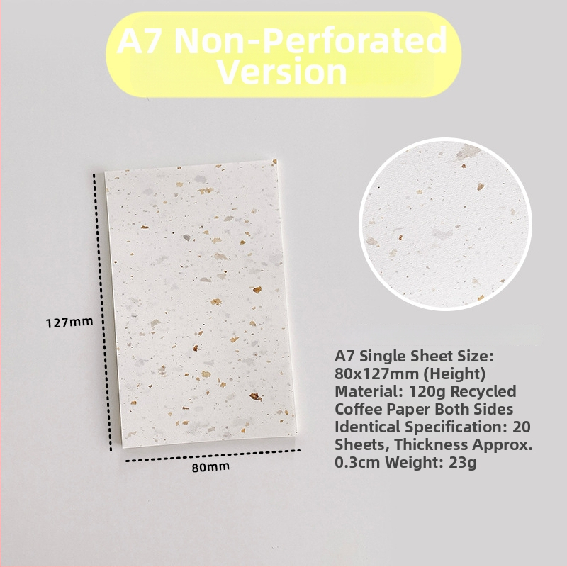 Vnútorná strana pre voľný list – recyklovaný kávový papier; import: Nie; IP povolenie: Nie