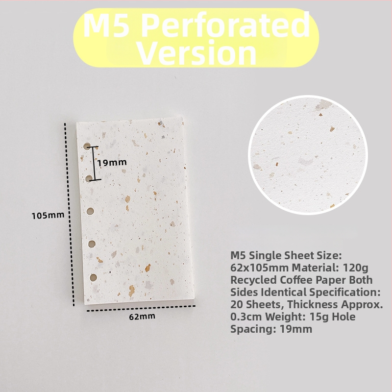 Vnútorná strana pre voľný list – recyklovaný kávový papier; import: Nie; IP povolenie: Nie