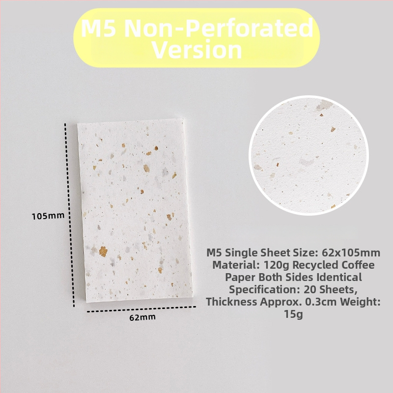 Vnútorná strana pre voľný list – recyklovaný kávový papier; import: Nie; IP povolenie: Nie