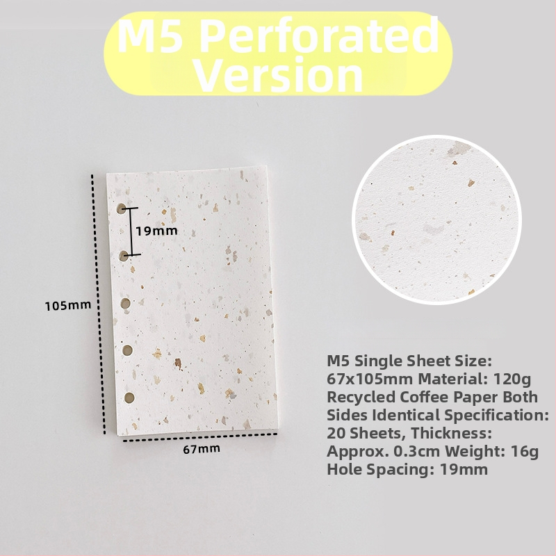 Vnútorná strana pre voľný list – recyklovaný kávový papier; import: Nie; IP povolenie: Nie