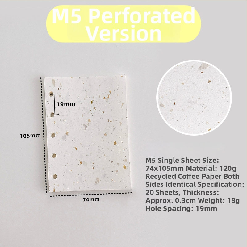 Vnútorná strana pre voľný list – recyklovaný kávový papier; import: Nie; IP povolenie: Nie