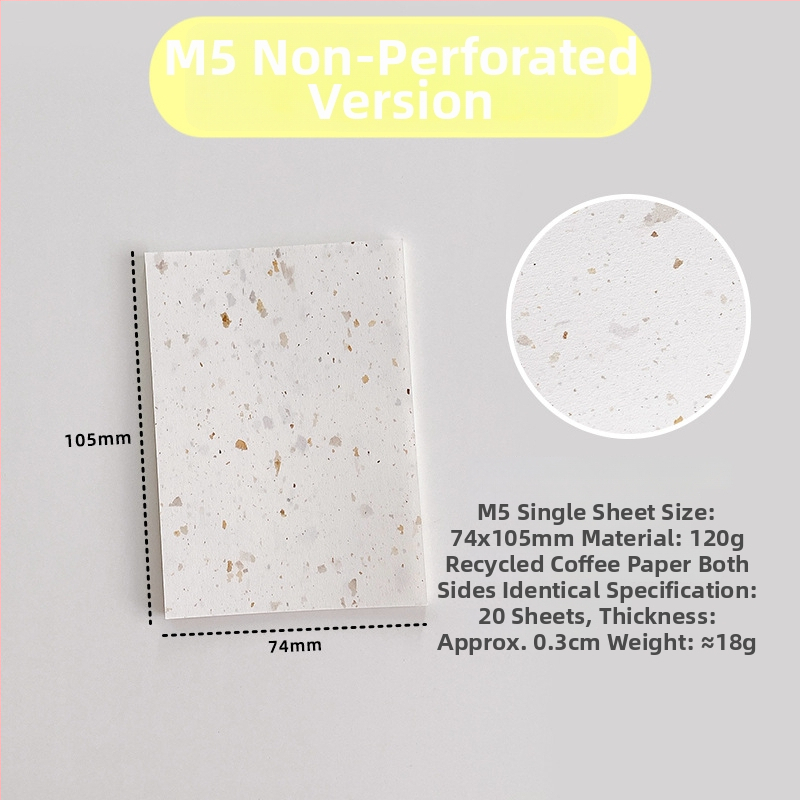 Vnútorná strana pre voľný list – recyklovaný kávový papier; import: Nie; IP povolenie: Nie