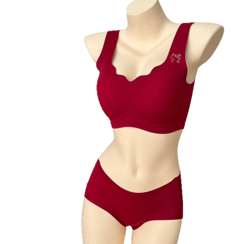 Vezeték nélküli melltartó készlet, seamless, légáteresztő, kényelmes, oldalsó kontroll, 3/4 kosár