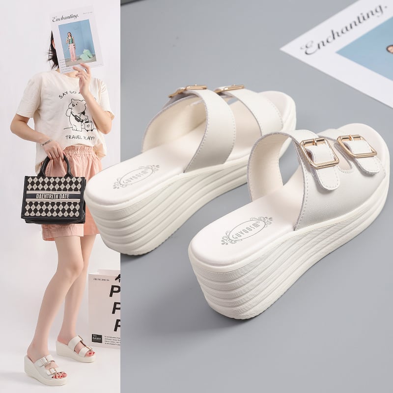 Ancient Cheng nyitott orrú wedge szandál, mikroszálas felsőrész, PU belső, MD talp — 2024 nyár