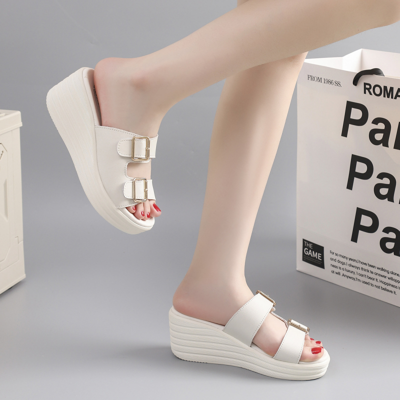 Ancient Cheng nyitott orrú wedge szandál, mikroszálas felsőrész, PU belső, MD talp — 2024 nyár