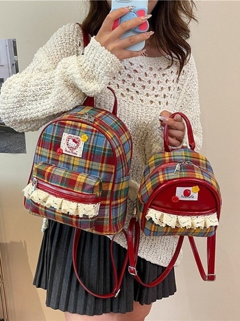 PU anyagú hátizsák, Anime és Rajzfilm mintázat, Görbe vállpántok, Kompatibilis 8 hüvelykes laptophoz, Kapacitás 20 L alatt