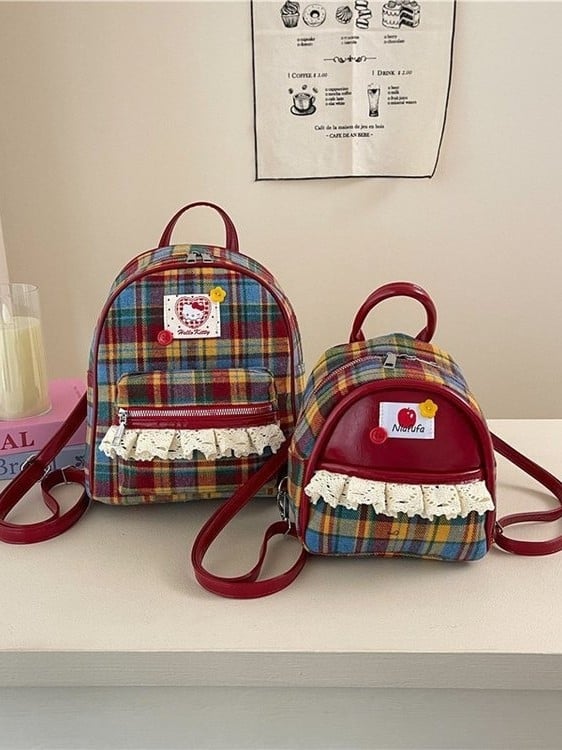 PU anyagú hátizsák, Anime és Rajzfilm mintázat, Görbe vállpántok, Kompatibilis 8 hüvelykes laptophoz, Kapacitás 20 L alatt