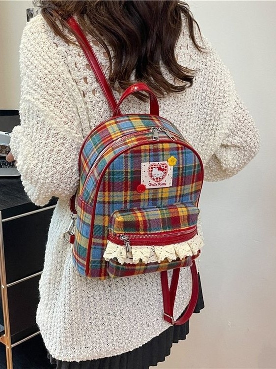 PU anyagú hátizsák, Anime és Rajzfilm mintázat, Görbe vállpántok, Kompatibilis 8 hüvelykes laptophoz, Kapacitás 20 L alatt