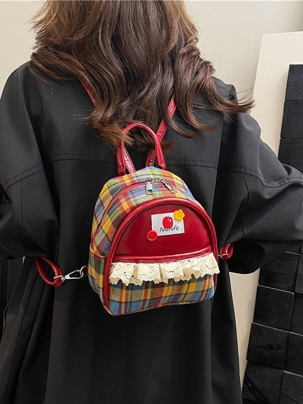 PU anyagú hátizsák, Anime és Rajzfilm mintázat, Görbe vállpántok, Kompatibilis 8 hüvelykes laptophoz, Kapacitás 20 L alatt