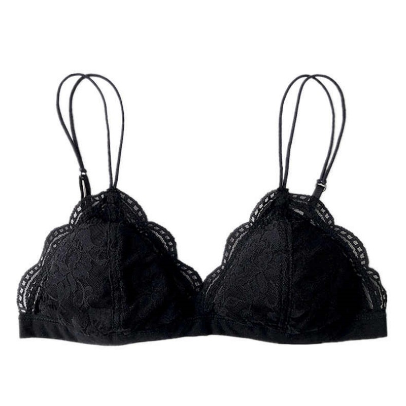 Σουτιέν με τρίγωνες cups, δαντελωτό ύφασμα, υπερλεπτές μορφοποιημένες cups, επένδυση από βαμβάκι, σταθερές διπλές τιράντες