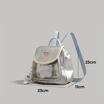 Női hátizsák - PU anyag, poliészter bélés, fedeles zárás, 2025 nyár, terheléscsökkentő kialakítás