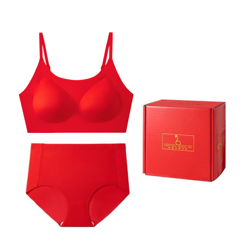 Varrás nélküli női fehérnemű szett menyasszony számára, melltartó egybeépített vállpántokkal, teljes kosár, középső formázott kosár, nylon anyag