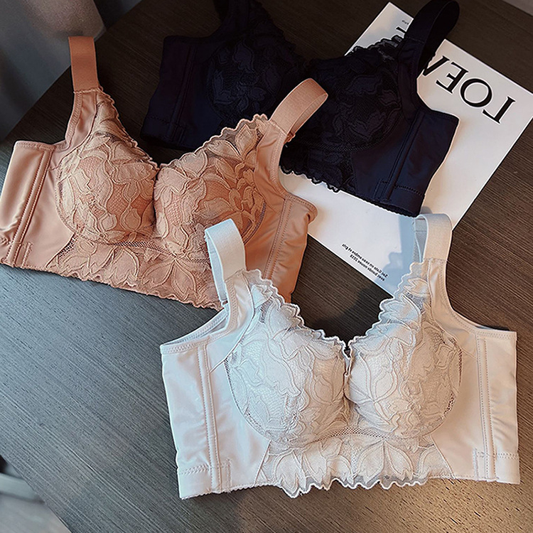 Grudnjak od pamuka s košarom 3/4, srednje oblikovan košar, fiksirane dvostruke naramenice, stražnje zatvaranje s pet redova kukica