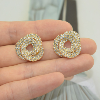 TECAN Geometrijski naušnici s Rhinestones, iglice od nehrđajućeg čelika, elektropalirane završne obrade