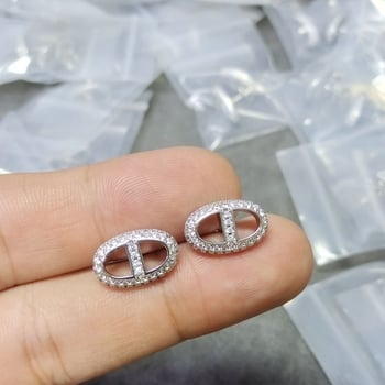 Geometrijski bakreni naušnici za žene, elektroplirano završna obrada, proljeće 2024